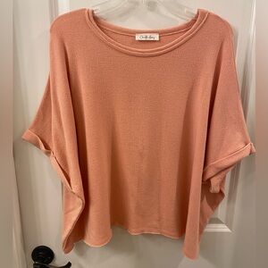 Chic Oversized Peach Top by Charlotte Avery
